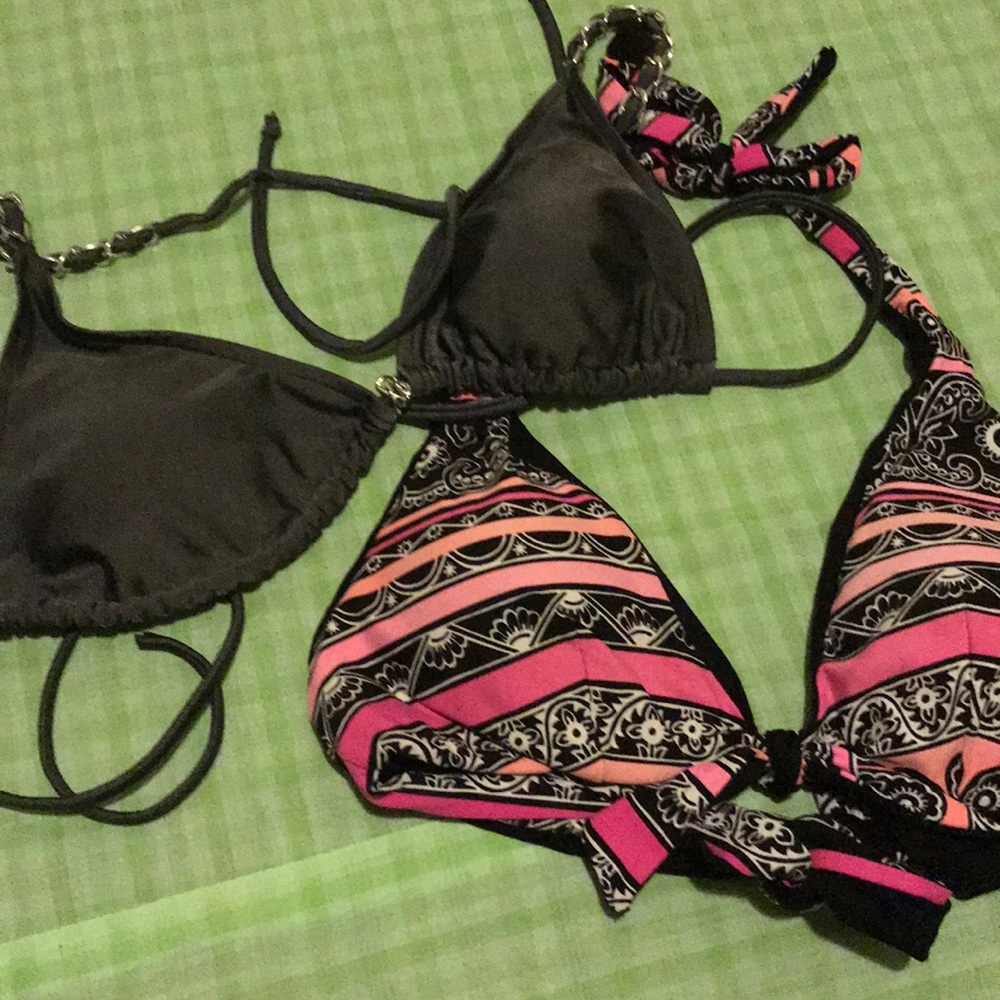 2  bikini tops